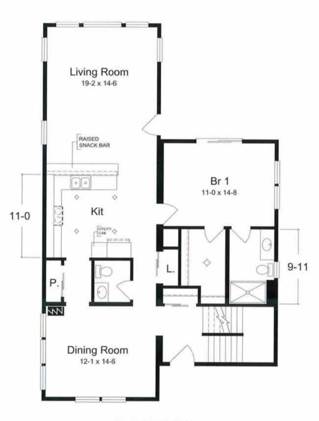 The seaside II floor plan is more of a traditional style with a master bedroom and 1 ½ baths on the first floor along with the 50 ft. of open living in the kitchen, dining room and living room area.